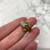 poly WOMEN'S RING gold silver tan 6.5