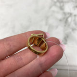 poly WOMEN'S RING gold silver tan 6.5
