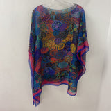 WOMEN'S PONCHO/CAPE blue pink green yellow multi OSFM