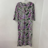 LANDS'END WOMEN'S DRESS green white purple S