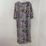 LANDS'END WOMEN'S DRESS green white purple S