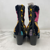 WOMEN'S BOOTS black multi floral embroidery 40