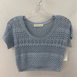 WOMEN'S TOP blue silver S