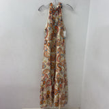msk WOMEN'S DRESS cream orange blue multi L