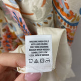 msk WOMEN'S DRESS cream orange blue multi L