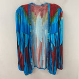 WOMEN'S TOP multi colour feather print L
