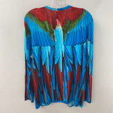 WOMEN'S TOP multi colour feather print L