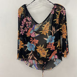 FREE PEOPLE WOMEN'S BLOUSE/SHIRT black multi floral L
