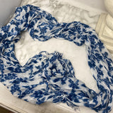 GAP WOMEN'S SCARF/SHAWL white blue