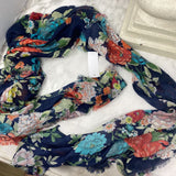WOMEN'S SCARF/SHAWL navy orange green