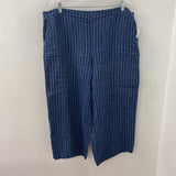 EILEEN FISHER WOMEN'S CAPRIS blue white XL
