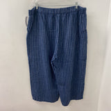EILEEN FISHER WOMEN'S CAPRIS blue white XL