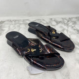 STUART WEITZMAN WOMEN'S SANDALS black cognac animal print 6.5