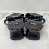 STUART WEITZMAN WOMEN'S SANDALS black cognac animal print 6.5