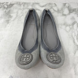 TORY BURCH WOMEN'S FOOTWEAR silver grey 8.5