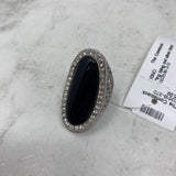 WOMEN'S RING silver black 8.5