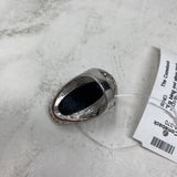 WOMEN'S RING silver black 8.5