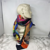 yarnz WOMEN'S SCARF/SHAWL yellow black blue multi