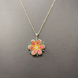 VALENTINE ROUGE WOMEN'S NECKLACE silver pink green