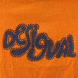 DESIGUAL WOMEN'S T-SHIRT orange navy black S