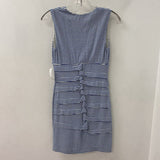 NICOLE MILLER WOMEN'S DRESS white blue silver M