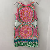 LONDON TIMES WOMEN'S DRESS pink white green 10