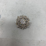 WOMEN'S BROOCH clear silver