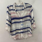 BELLA DAHL WOMEN'S BLOUSE/SHIRT white blue pink M