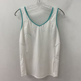 LUCKY IN LOVE WOMEN'S ACTIVE TOP white aqua 12