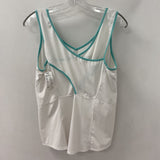 LUCKY IN LOVE WOMEN'S ACTIVE TOP white aqua 12