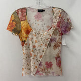 DESIGUAL WOMEN'S TOP cream purple pink S
