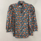 SMYTHE WOMEN'S BLOUSE/SHIRT blue orange pink S