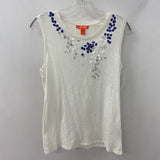 JOE FRESH WOMEN'S TANK/CAMI ivory navy S