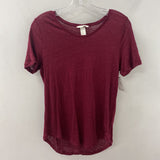 H&M WOMEN'S T-SHIRT burgundy M
