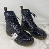 DR. MARTENS WOMEN'S BOOTS black silver 9/41