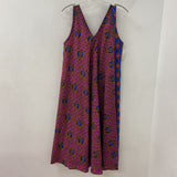 WOMEN'S DRESS pink blue geo M/L