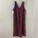 WOMEN'S DRESS pink blue geo M/L