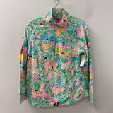 lilly pulitzer WOMEN'S ACTIVE TOP green pink white blue M