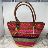 Style & Co WOMEN'S BAG striped straw