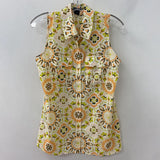 ANN TAYLOR WOMEN'S BLOUSE/SHIRT white orange brown lime S