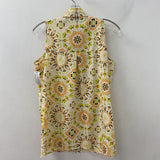 ANN TAYLOR WOMEN'S BLOUSE/SHIRT white orange brown lime S