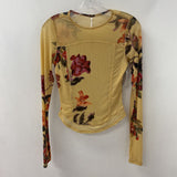 FREE PEOPLE WOMEN'S TOP beige red purple S