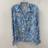 MOS MOSH WOMEN'S BLOUSE/SHIRT blue white beige XL
