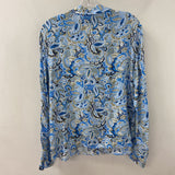 MOS MOSH WOMEN'S BLOUSE/SHIRT blue white beige XL