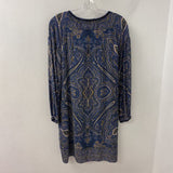 Massimo Dutti WOMEN'S DRESS blue paisley S