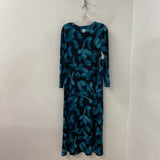 CHICOS WOMEN'S DRESS black teal print S/1