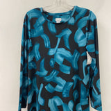 CHICOS WOMEN'S DRESS black teal print S/1