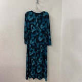 CHICOS WOMEN'S DRESS black teal print S/1