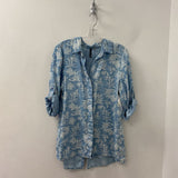 amanda green WOMEN'S BLOUSE/SHIRT blue white print M