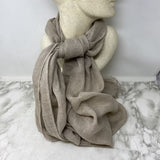 PURO LINO WOMEN'S SCARF/SHAWL taupe
